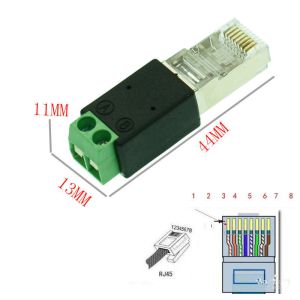 RJ45 Network Male 8P8C to RS485 Screw Terminal Block Adapter