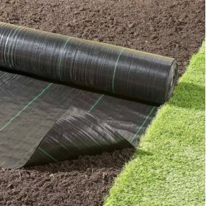 100% Polypropylene Woven Geotextile Fabric Black Agricultural Weed Mat