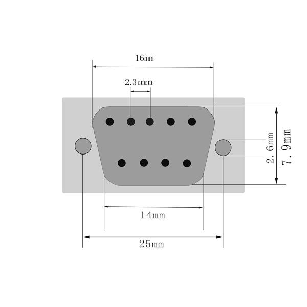 30cm DB9 RS232 Serial Cable , 90 Degree Left Angled Female To Female Rs232 Cable