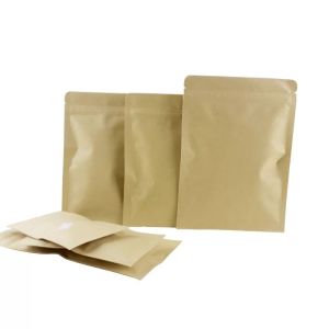 Waterproof snack packaging three side seal kraft paper pouch bag