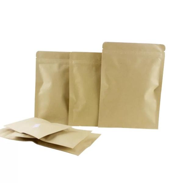 Waterproof snack packaging three side seal kraft paper pouch bag