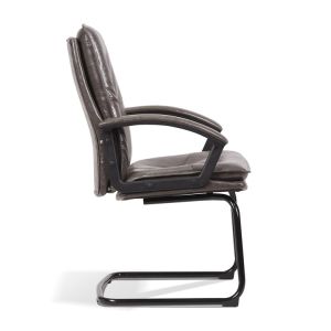 Executive Ergonomic Leather Office Swivel Chairs Brown Functional Fixed Armrest