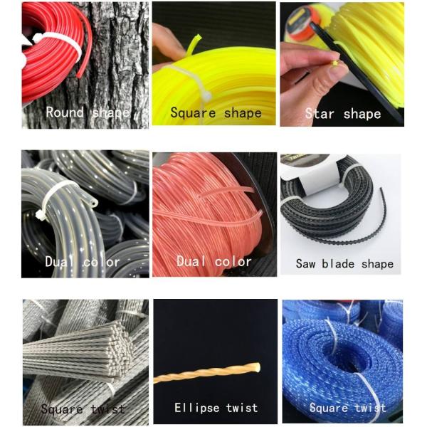 Square Nylon Trimmer Strings Cut Trimmer Line With Steel Inside