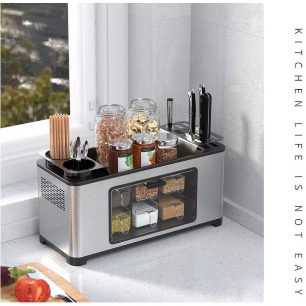 Dustproof 43cm Length Steel Kitchen Basket Rack For Seasoning