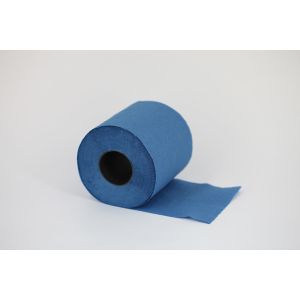 Solid blue toilet tissue roll