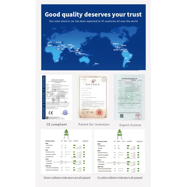 2024 Electriccar Max Range 400km Autos Electric 4 Wheel Solar Panel Car LHD Front Logo Rear Driver Position