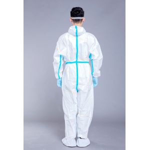ISO PP SF 65g White Disposable Coveralls With Hood