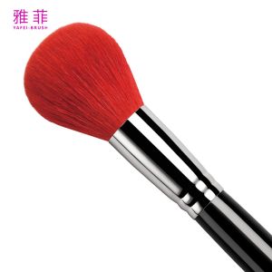 A03 Red Goat Hair Loose Powder Makeup Brush In Private Label Birch Wood Handle