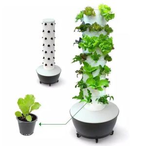 hydroponic greenhouse outdoor indoor garden plant vertical plastic tower growing