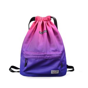 Easy Carrying Drawstring Gym Backpack , Waterproof Sports Backpack Leaf Blade