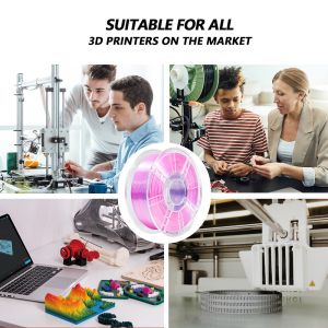 Silk Dual Color Purple Silver PLA Plus Filament Toughness Enhanced 3D Printer