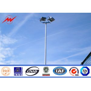 35M Round Galvanized Stadium High Mast Light Pole With 400kg Rasing Lifting