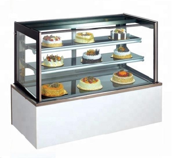 1500mm Two Layers Refrigerated Cake Display Case Overall Support For Glass And