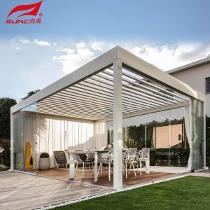 Smart Remote Controlled Aluminum Garden Pergola Waterproof Windproof Gazebo