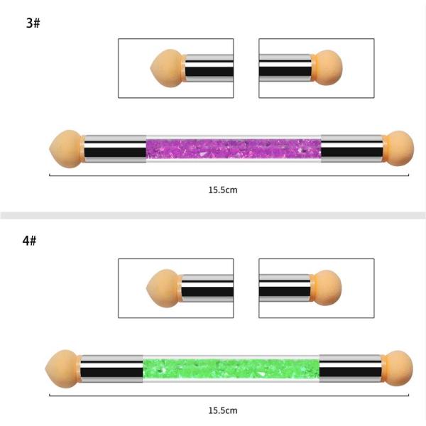 Nail Gradient Shading Pen Double Head Sponge Acrylic Nail Brush for Nail Art Painting