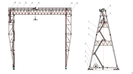 Customised Steel Rail Mounted Gantry Crane 100Ton Span 25m for Container Handling