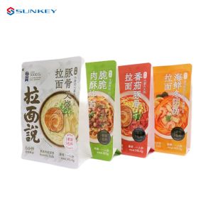Ziplockk Resealable Laminated Packaging Pouches Transparent Flat Bottom Standing Pouch