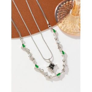 Fashion Double Layer Crystal Necklace For Women Jewelry Gifts