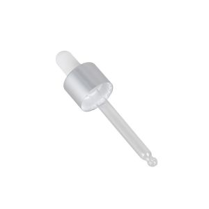 18/410 Frosted Silver Aluminum Cosmetic Dropper Essential Oil Glass Pipette