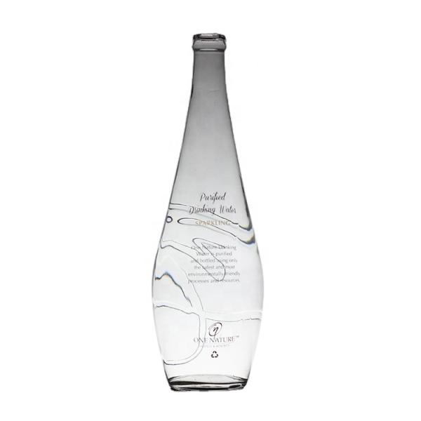 Transparent Round 700ml 350ml Custom Mineral Water Glass Bottle for Industrial Beverage