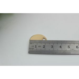 Hanging light gold round shape flat 22 mm width metal logo plate for straps