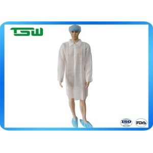 Tapered Stand Collar Disposable Laboratory Coats Without Pockets