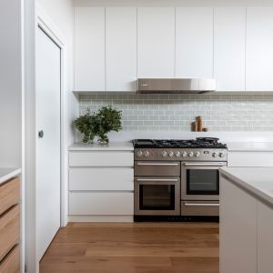 Home Matte White Melamine Kitchen Cabinet With Island