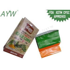 Stand Up Mylar Food Bags Heat Sealable Flat Bottom Gusset Bags For Dried Fruit