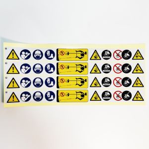 Offset Printing Custom Reflective Stickers Rectangular BOPP Safety Warning Label