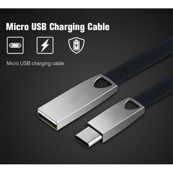 Black 2.4A Zinc alloy data cable USB 2 Triphenyl Phosphate C Cable, Speed 480mbps
