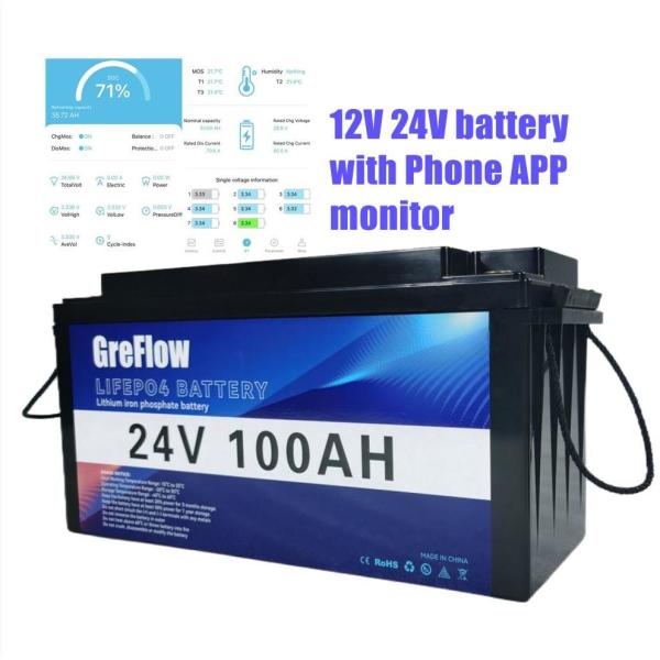 24v 100ah Lead Acid Battery Replacement Lifepo4 Marine Battery With Bluetooth