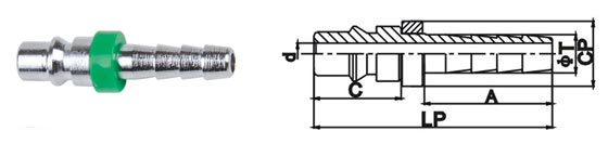Steel Valve Locking Type Quick Release Pneumatic Connector LSQ-HX In Brass / Steel