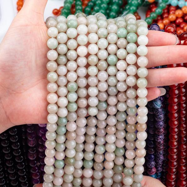 She Tai Jade Round Bead Natural Crystal Gemstone Different Bead Size Loose Bead Strands for DIY Jewelry Making