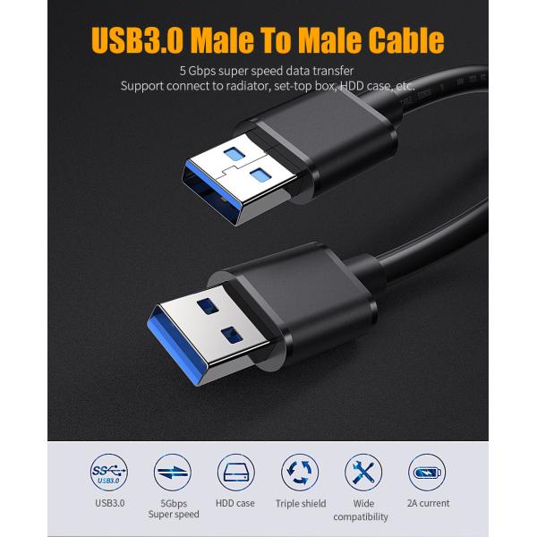 Essager 2021 USB Extension New Products Male to Male Data Cable USB3.0 for Data Transmission
