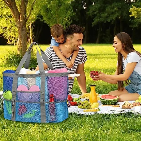 Oversized Embroidery Extra Large Waterproof Beach Bag With Zipper