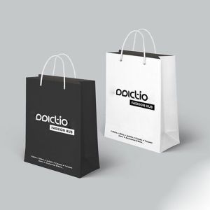 Foldable Wedding Custom White Paper Bags 200gsm Varnishing Surface Handling