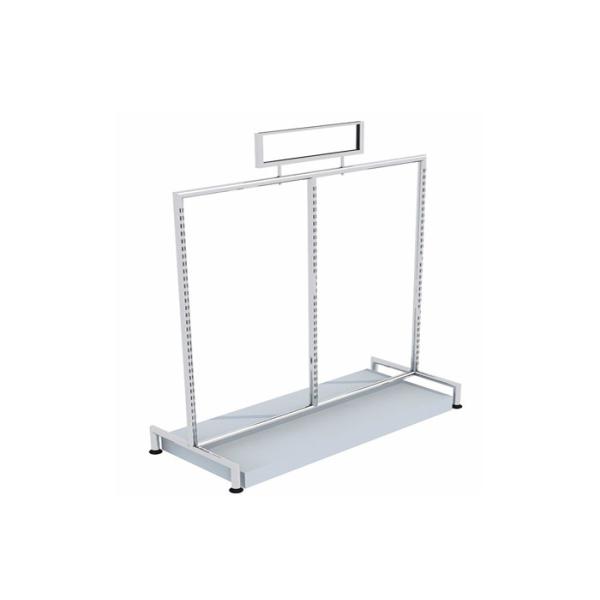 Round Tube Freestanding Clothes Rail For Shopping Mall , Mobile Commercial Clothing Racks