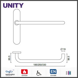 Stainless Steel Fire Door Lever Handle EN1906 and EN1634 Satin Finish