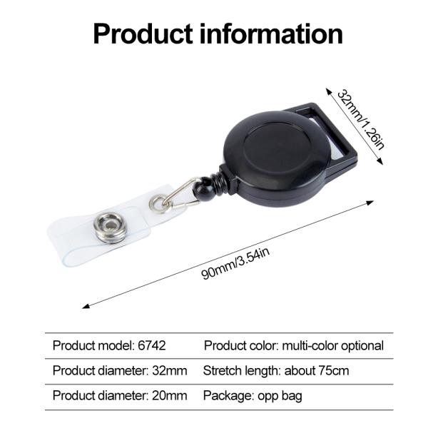 Deyi Badge Reel Outdoor Retractable ID Badge Holder Reels Swivel Alligator Clip