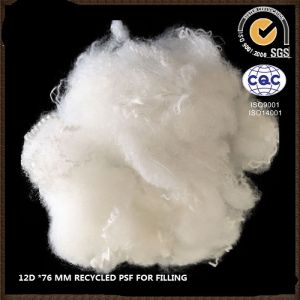 12Dx76mm Solid Recycled Polyester Staple Fiber Good Resilience With Silicon