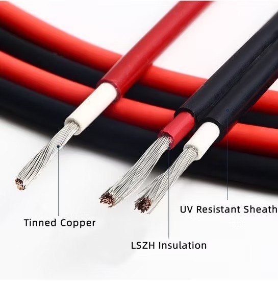 Renewable Energy Cable Red Halogen Free Crosslinked Polyolefin Sheath for