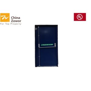 China Single Swing Light Gray Color Powder Coated Fire Safety Door For Commercial Basement on sale