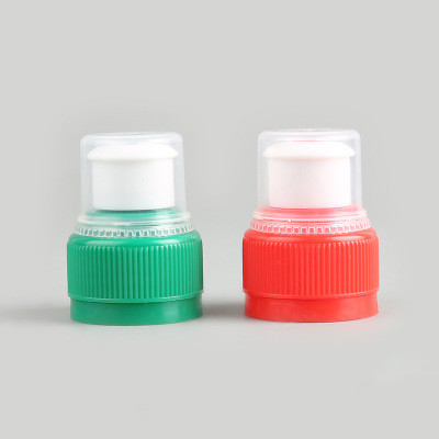 Buy 28mm Push Pull Plastic Bottle Tops Water Bottle Cap With Dust Cover Double Safety at wholesale prices
