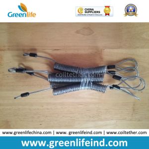 Red/Black Custom Size Plastic PU Covered Wire Core Anti-theft Warning Coiled