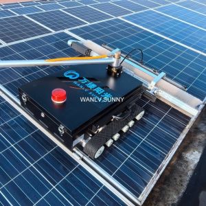 Quality 24 Hours Online Service Semi-automatic Solar Panel Cleaning Robot with Rotating Brush for sale