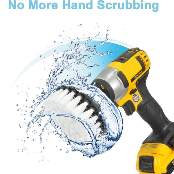 5pcs 2.5inch Drill Scrub Brush Power Scrubbing Brush Drill Attachment For Car Detailing