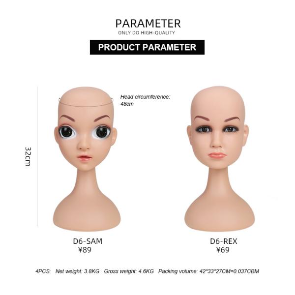 Makeup face realistic Female Mannequin Head Bust Mannequin Head For Wigs Display