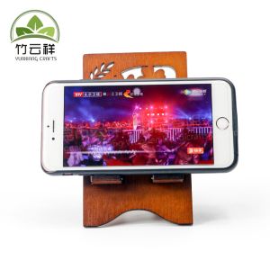 Exquisite carved wooden mobile phone holder cell phone stand