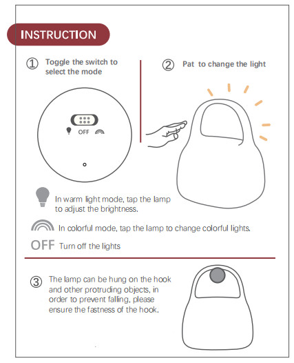 DIY Creative Gift Handbag Silicone Clapping Lamp With Time Bedside Decoration Atmosphere Sleeping Night Light