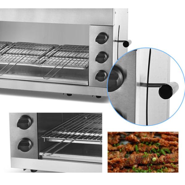 9KW Commercial 2 Racks Gas Salamander 3/6 burner Stainless Steel Meat Grill Machine for Hotel
